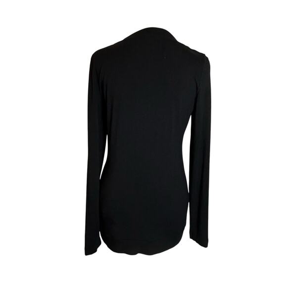 Calvin Klein Knit Top Womens Size S Black Stretch Scoop Neck Studs Whimsigoth - Picture 2 of 9
